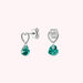 Boucles d'oreilles puces BEGUIN - Vert / Argenté - Boucles d'oreilles puces  | Agatha