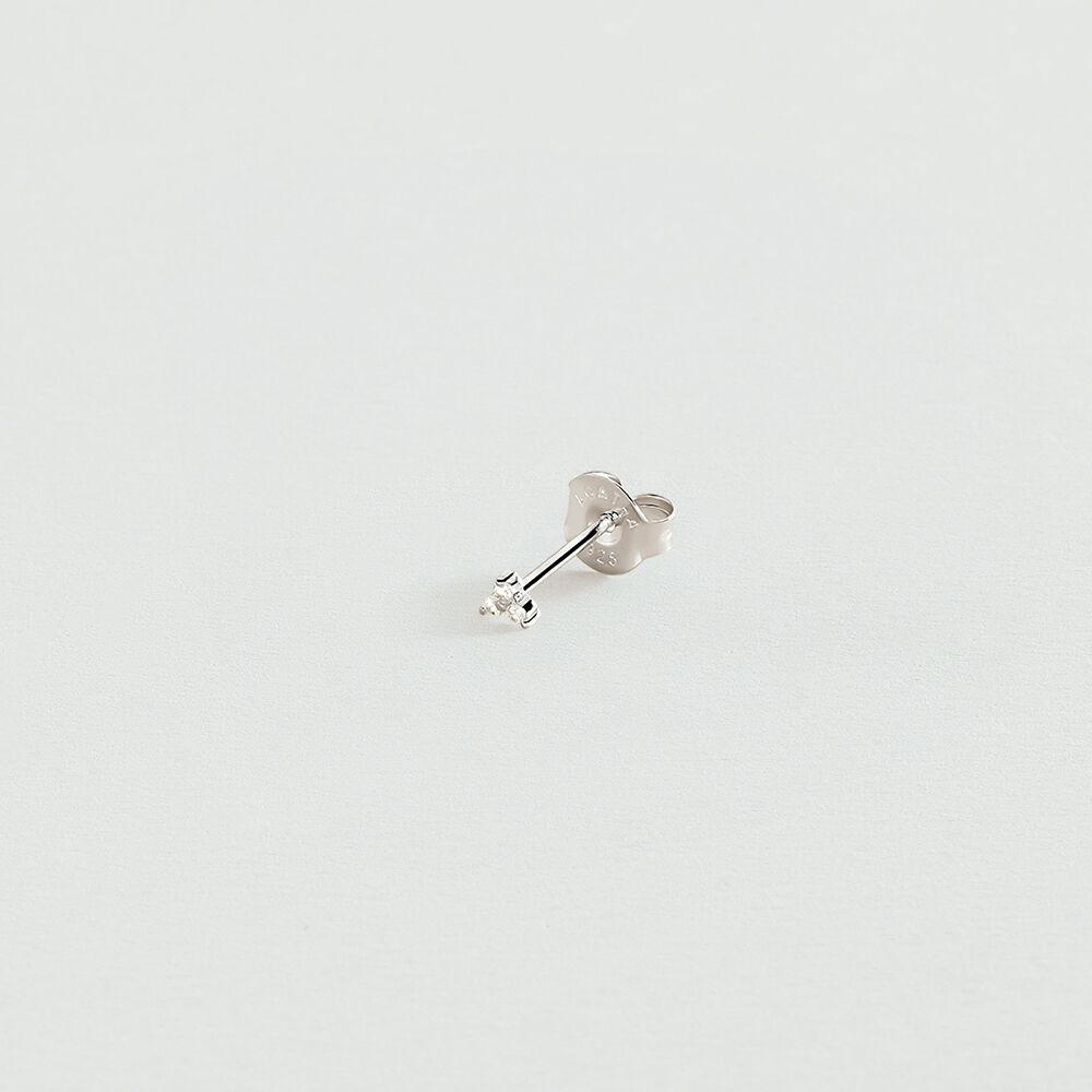 Piercing puce MINPUNTA - Cristal / Argent&eacute; - Argent v&eacute;ritable  | Agatha