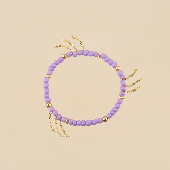 Bracelet souple RODEO - Mauve / Doré - Bracelets  | Agatha