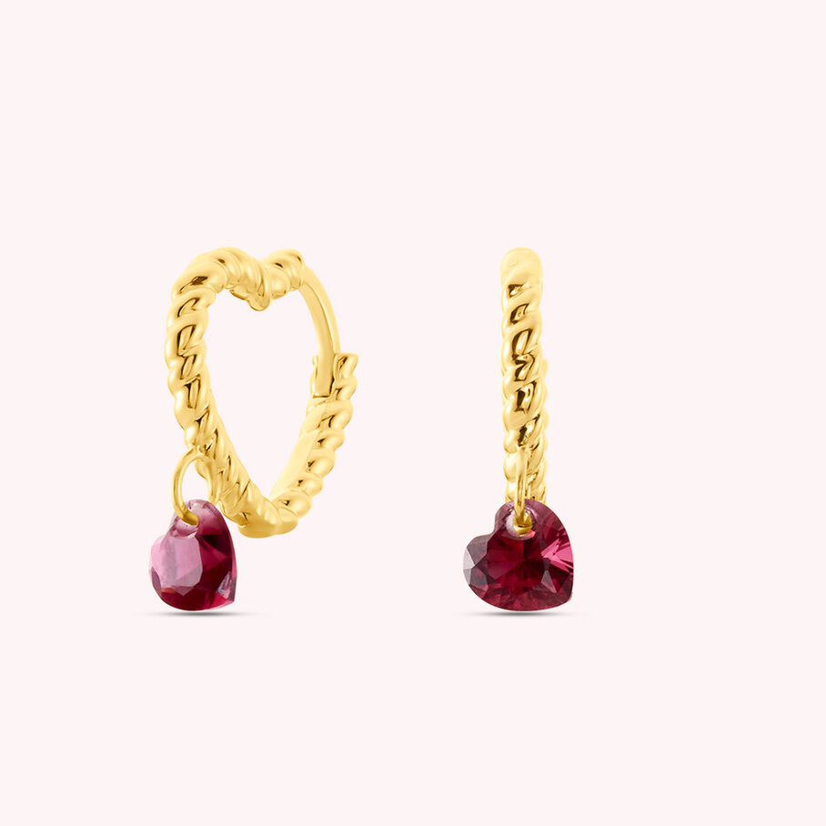 Créoles BEGUIN - Rouge / Doré - Boucles d'oreilles  | Agatha