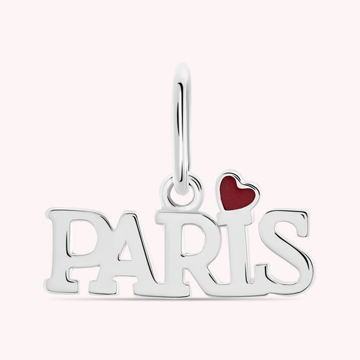 Pendentif PARIS - Rouge / Argenté - Bijoux  | Agatha