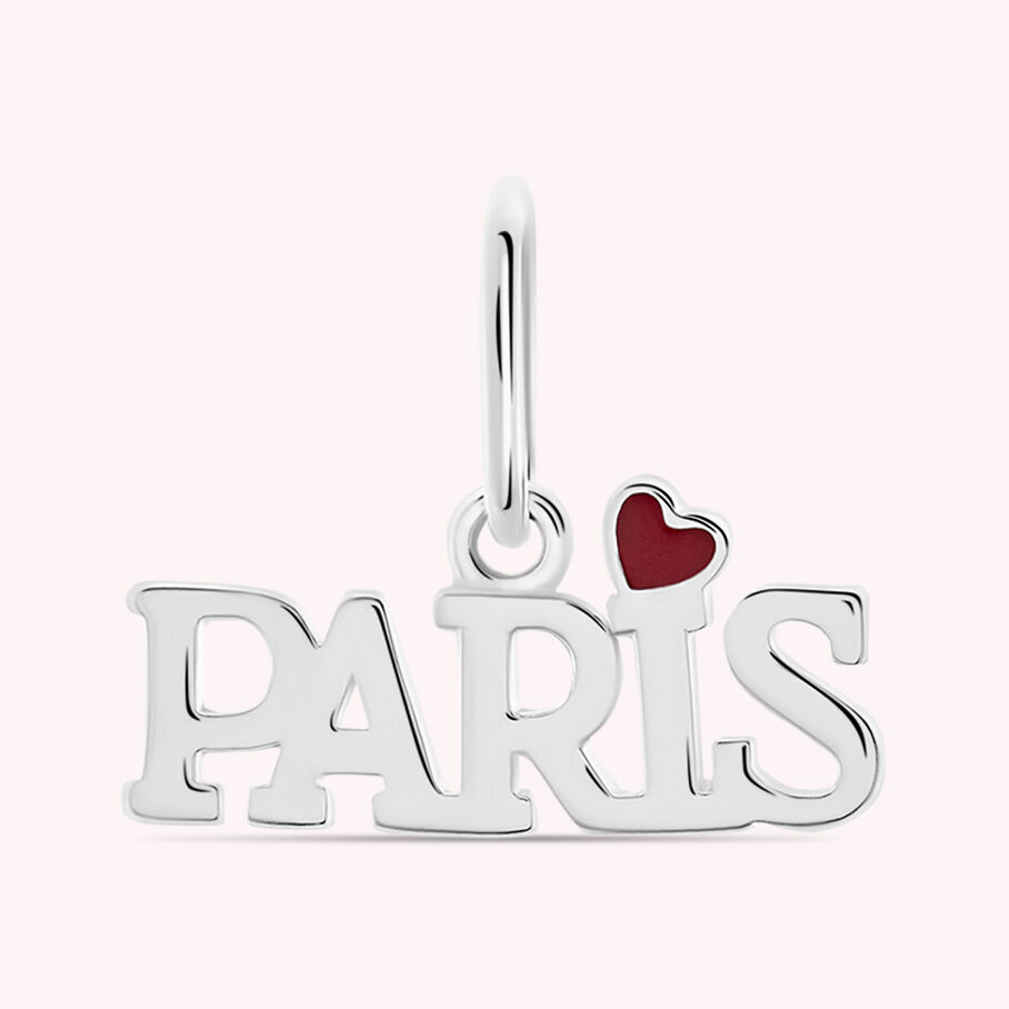 Pendentif PARIS - Rouge / Argenté - Bijoux  | Agatha