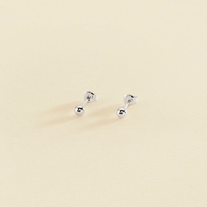 Boucles d'oreilles puces BOUL - Argenté - Boucles d'oreilles puces  | Agatha