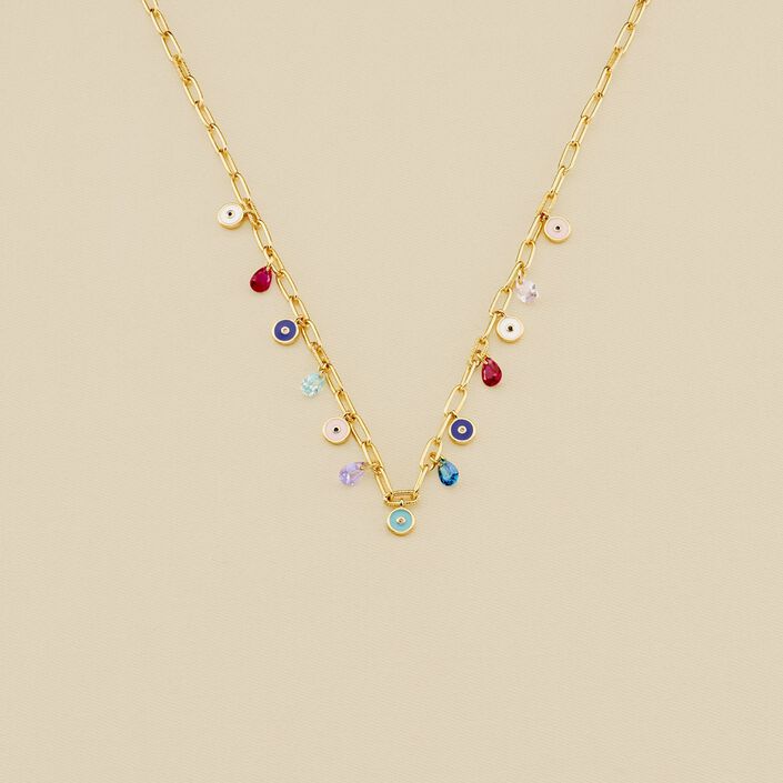 Collier ras du cou CYCLADES - Multicolore / Doré - Colliers  | Agatha