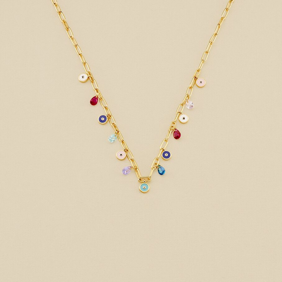 Collier ras du cou CYCLADES - Multicolore / Doré