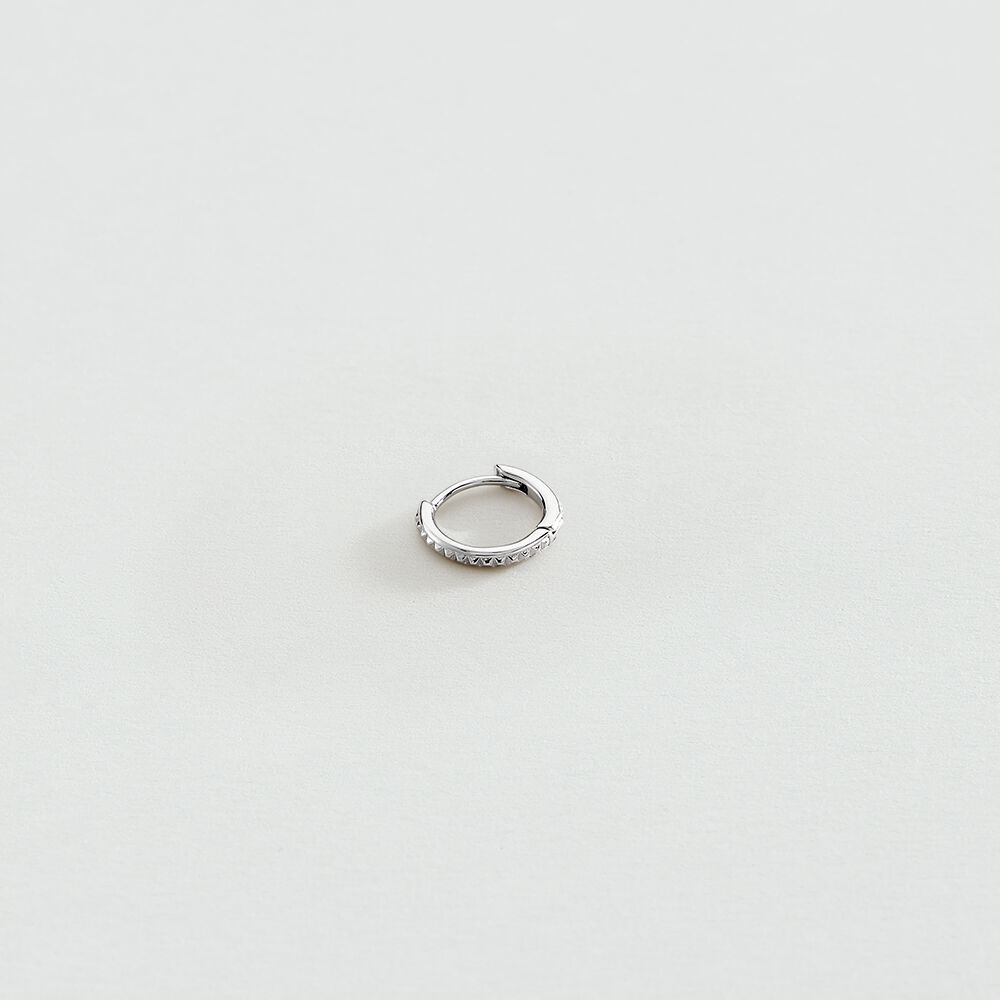 Piercing créole DENTADO - Argenté - Bijoux sans pierre  | Agatha