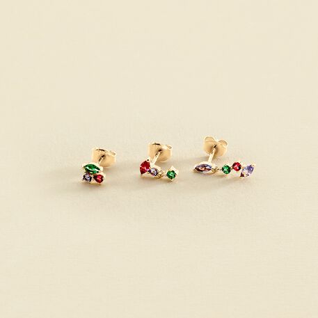 Piercing puce AMAS - Multicolore / Doré - Piercings  | Agatha