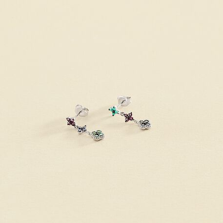Boucles d'oreilles pendantes BELOVED - Multicolore / Argenté - Boucles d'oreilles  | Agatha