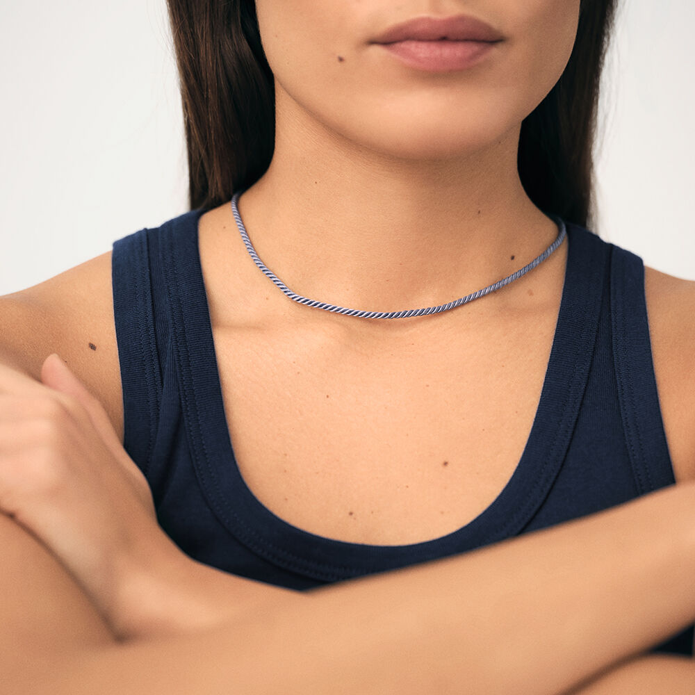 Collier ras du cou CORDON - Bleu - Colliers fantaisie  | Agatha