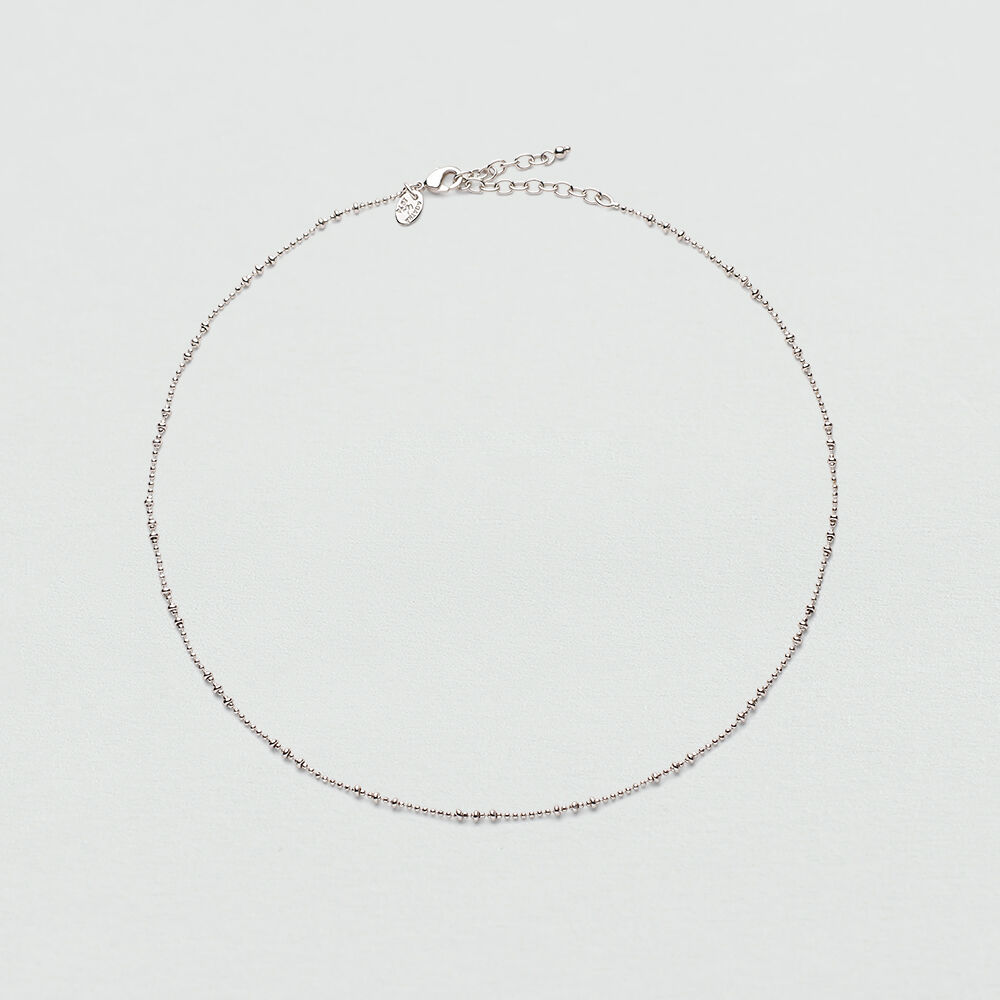 Collier ras du cou CHA&Icirc;NE BOULE - Argent&eacute; - Colliers ras du cou  | Agatha