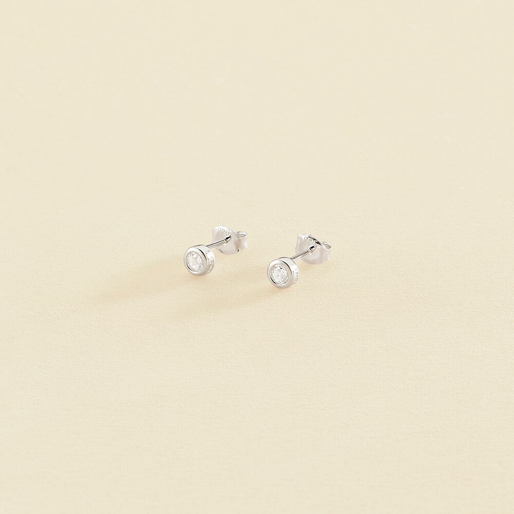 Boucles d'oreilles puces BRILLANT - Cristal / Argenté - Boucles d'oreilles puces  | Agatha
