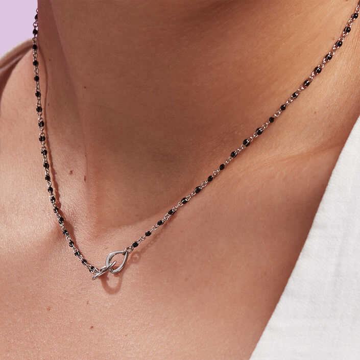 Collier ras du cou SMARTY - Noir / Argenté - Colliers  | Agatha