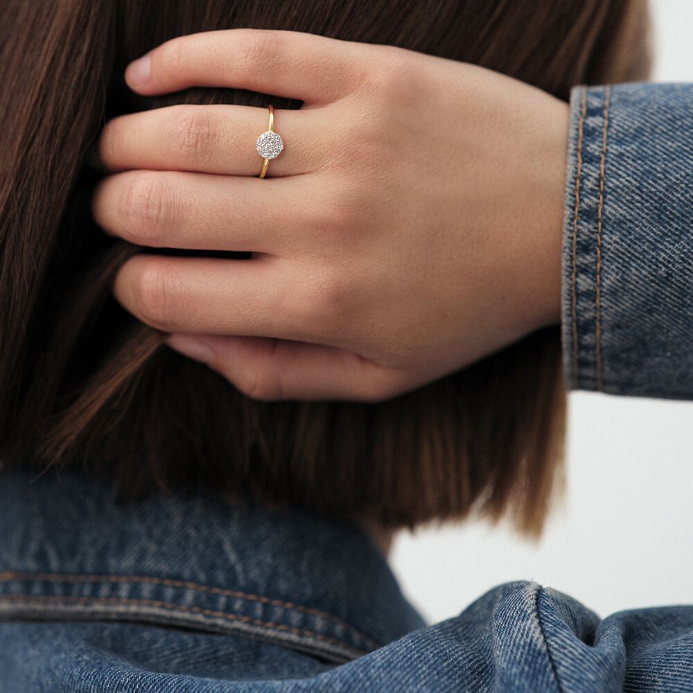 Bague fine CRYSTAL - Cristal / Doré - Bagues avec pierre  | Agatha