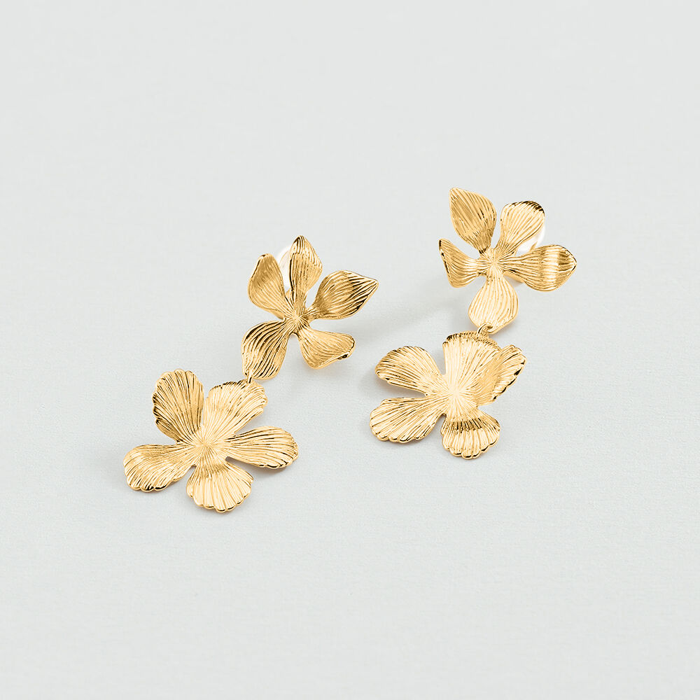 Boucles d'oreilles pendantes BLOOM - Doré - Boucles d'oreilles fantaisies  | Agatha