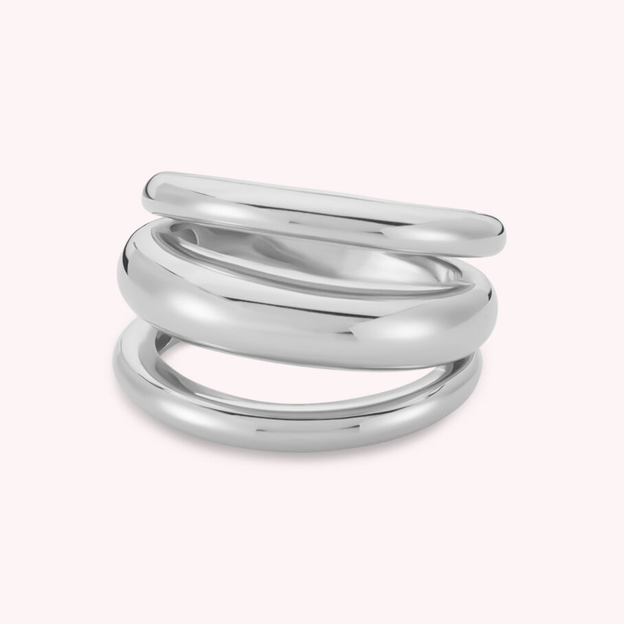 Bague large TRIJONC - Argenté - Bagues  | Agatha