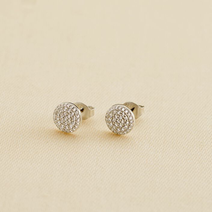 Boucles d'oreilles puces CRISTAL - Cristal / Argenté - Boucles d'oreilles puces  | Agatha