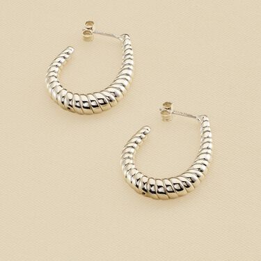 Créoles HARMONIE - Argenté - Boucles d'oreilles  | Agatha
