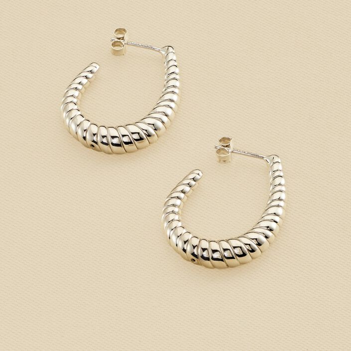 Créoles HARMONIE - Argenté - Boucles d'oreilles  | Agatha