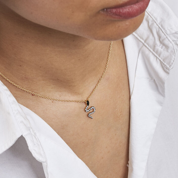 Collier ras du cou SNAKY - Cristal / Gun - Colliers  | Agatha