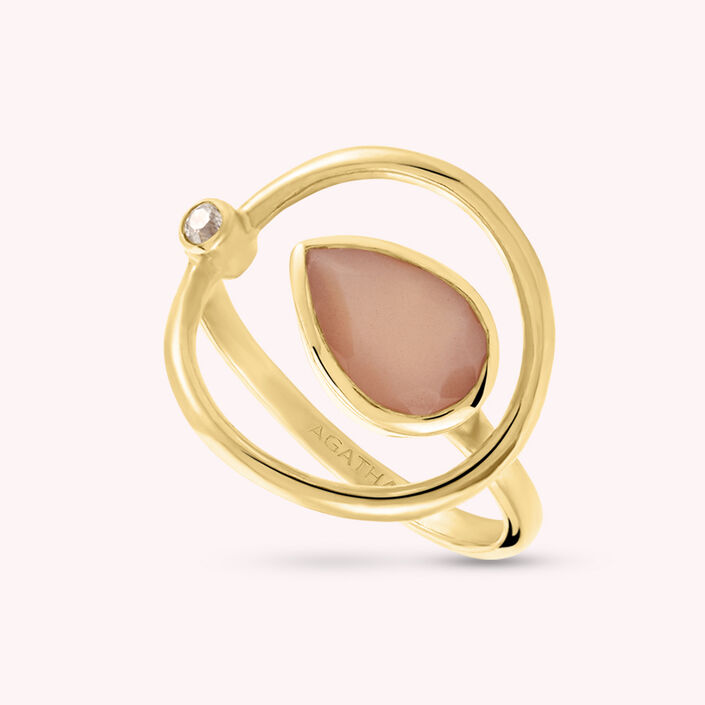 Bague fine NUANCEE - Rose / Doré - Bagues  | Agatha
