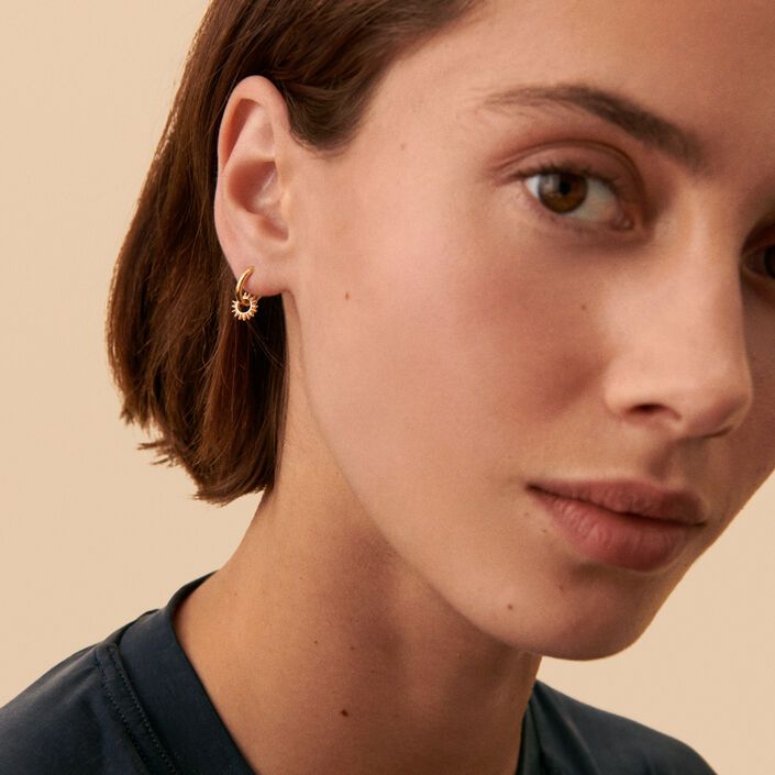 Piercing créole SUNSHINE - Cristal / Doré - Piercings  | Agatha