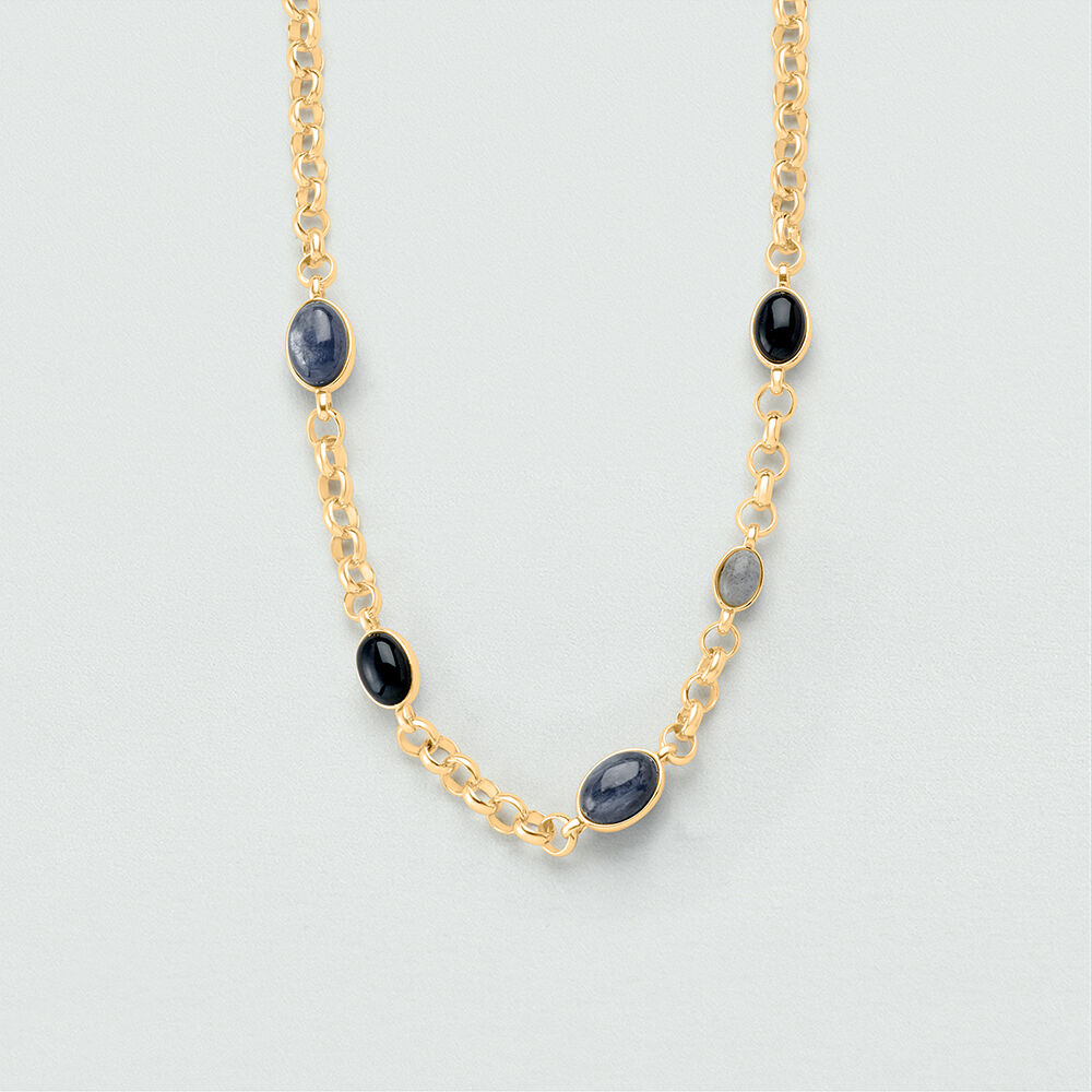 Collier ras du cou LA RIVIERA - Bleu / Dor&eacute; - Colliers ras du cou  | Agatha