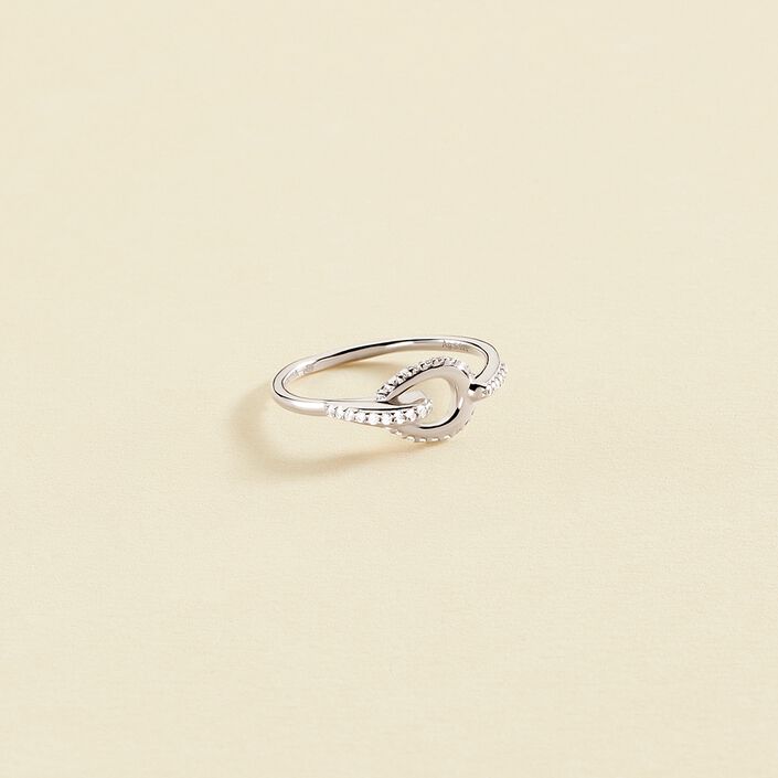 Bague fine GEMINI - Cristal / Argenté - Bagues  | Agatha