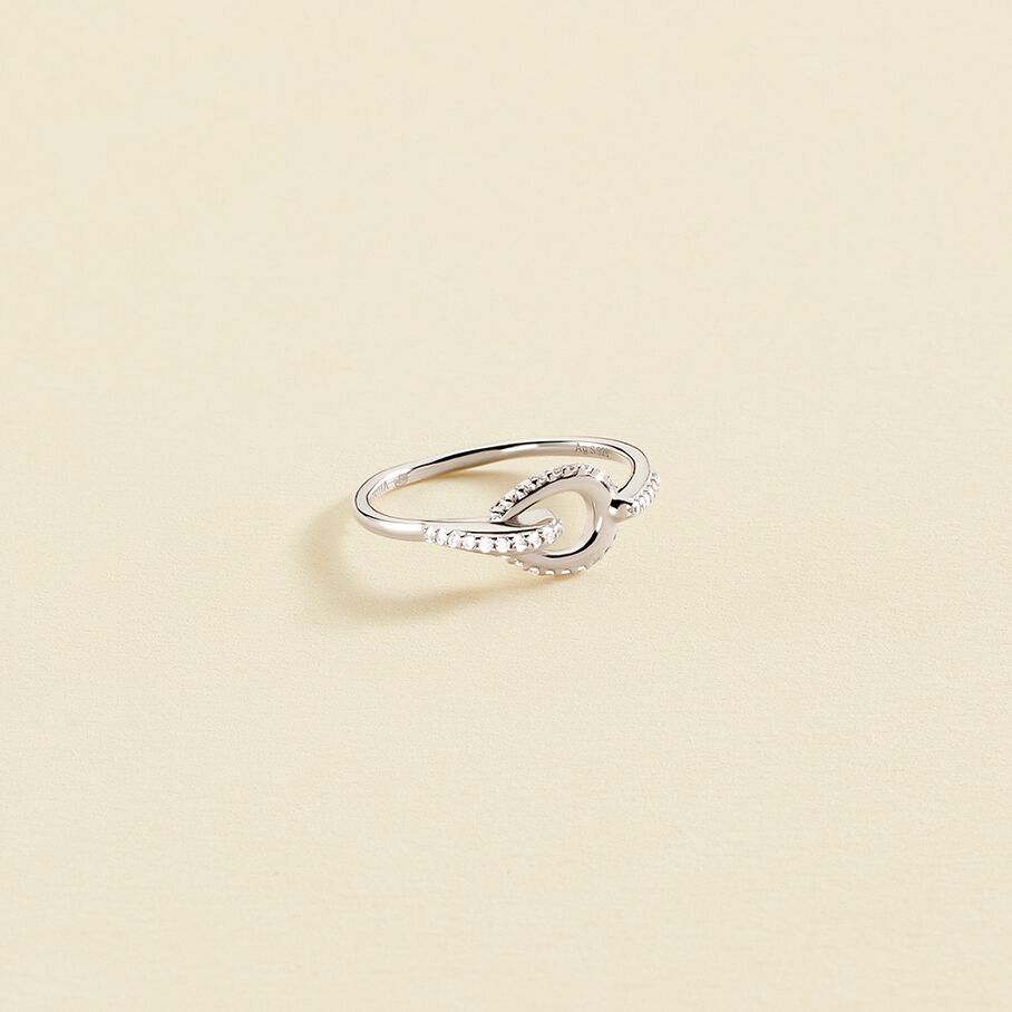 Bague fine GEMINI - Cristal / Argenté - Bagues  | Agatha