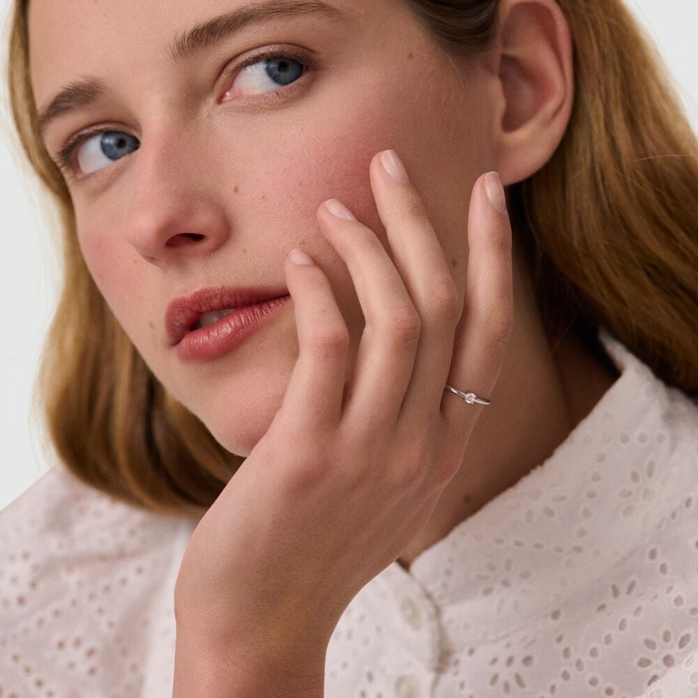 Bague fine SOL - Cristal / Argent&eacute; - Bagues avec pierre  | Agatha