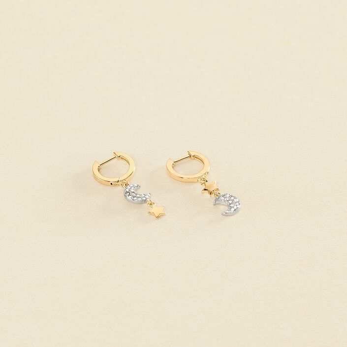 Créoles SARA - Argenté / Doré - Boucles d'oreilles  | Agatha