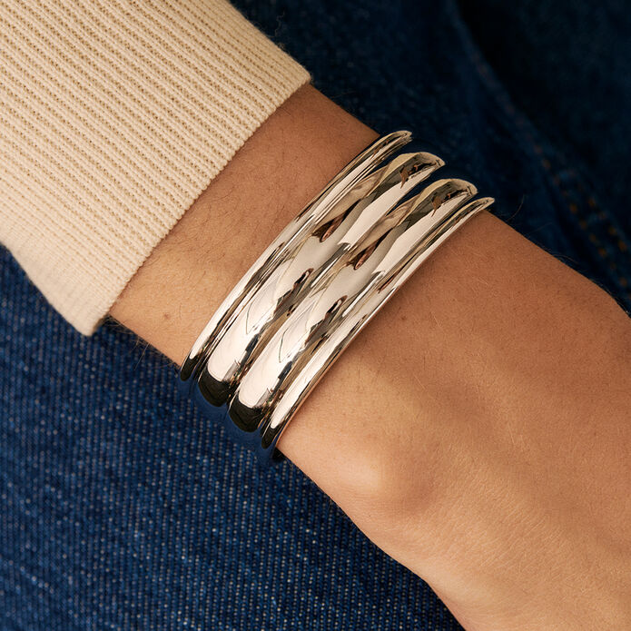 Manchette 1960 - Argenté - Bracelets  | Agatha