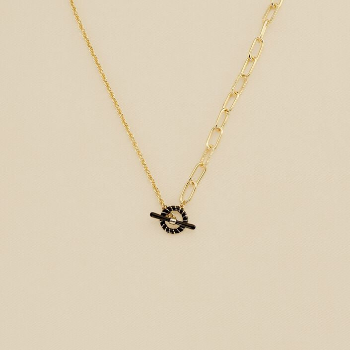 Collier ras du cou SESHA - Noir / Doré - Colliers  | Agatha