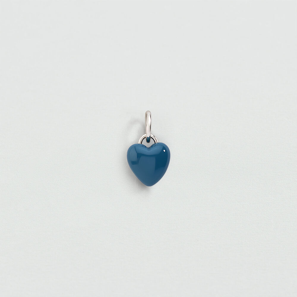 Pendentif COEUR BLEU - Bleu / Argent&eacute; - Nouveaut&eacute;s  | Agatha