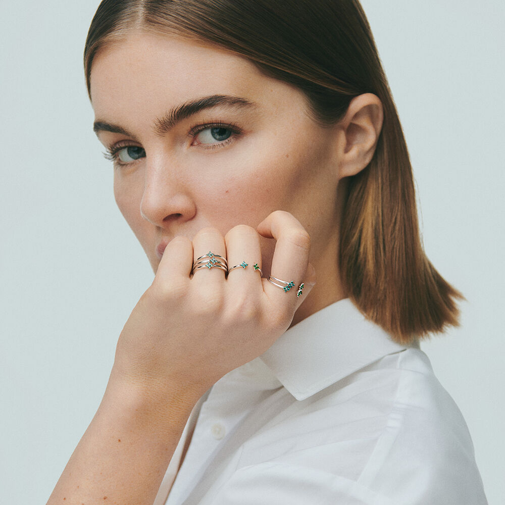 Bague fine BELOVED - Multicolore / Argent&eacute; - Bagues avec pierre  | Agatha