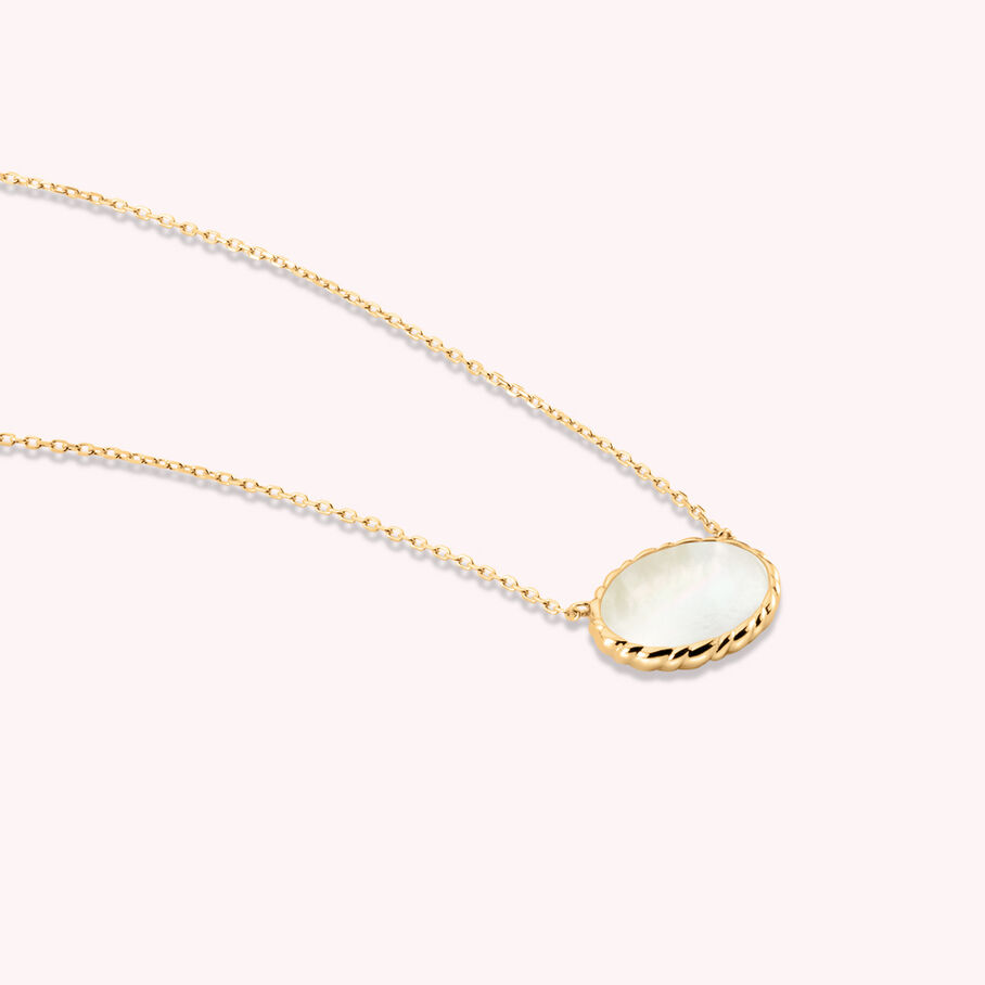 Collier mi-long ATMA - Nacre /rose - Colliers  | Agatha