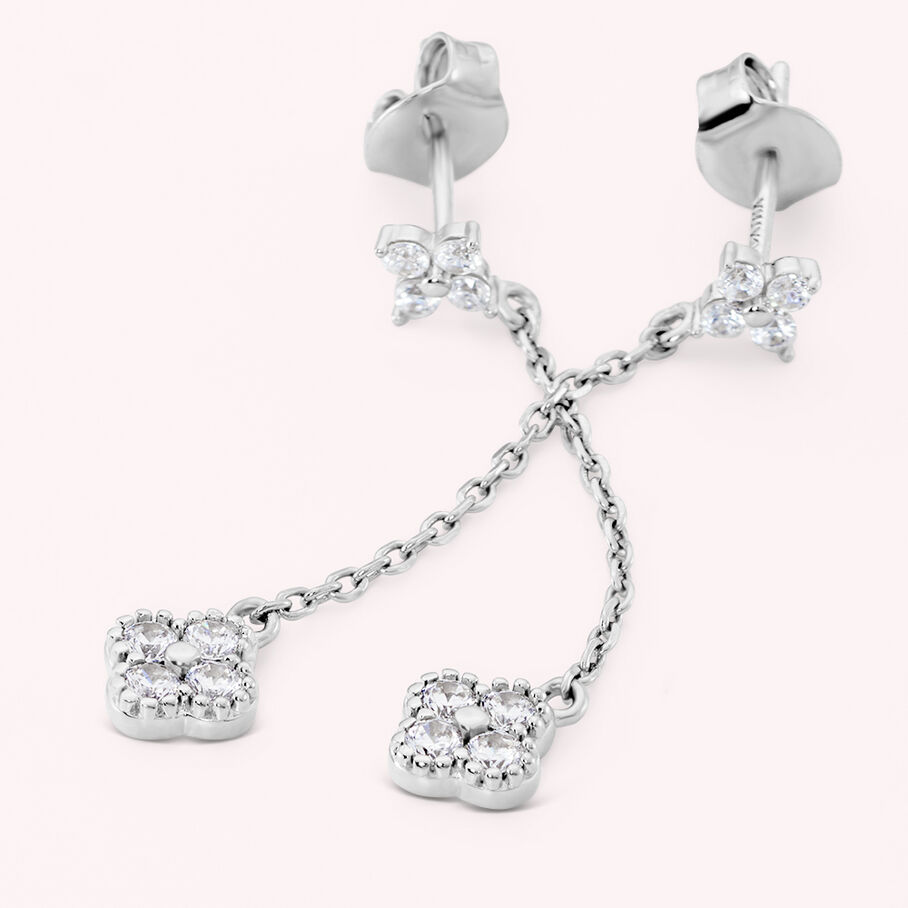 Boucles d'oreilles pendantes BELOVED - Cristal / Argenté - Boucles d'oreilles  | Agatha