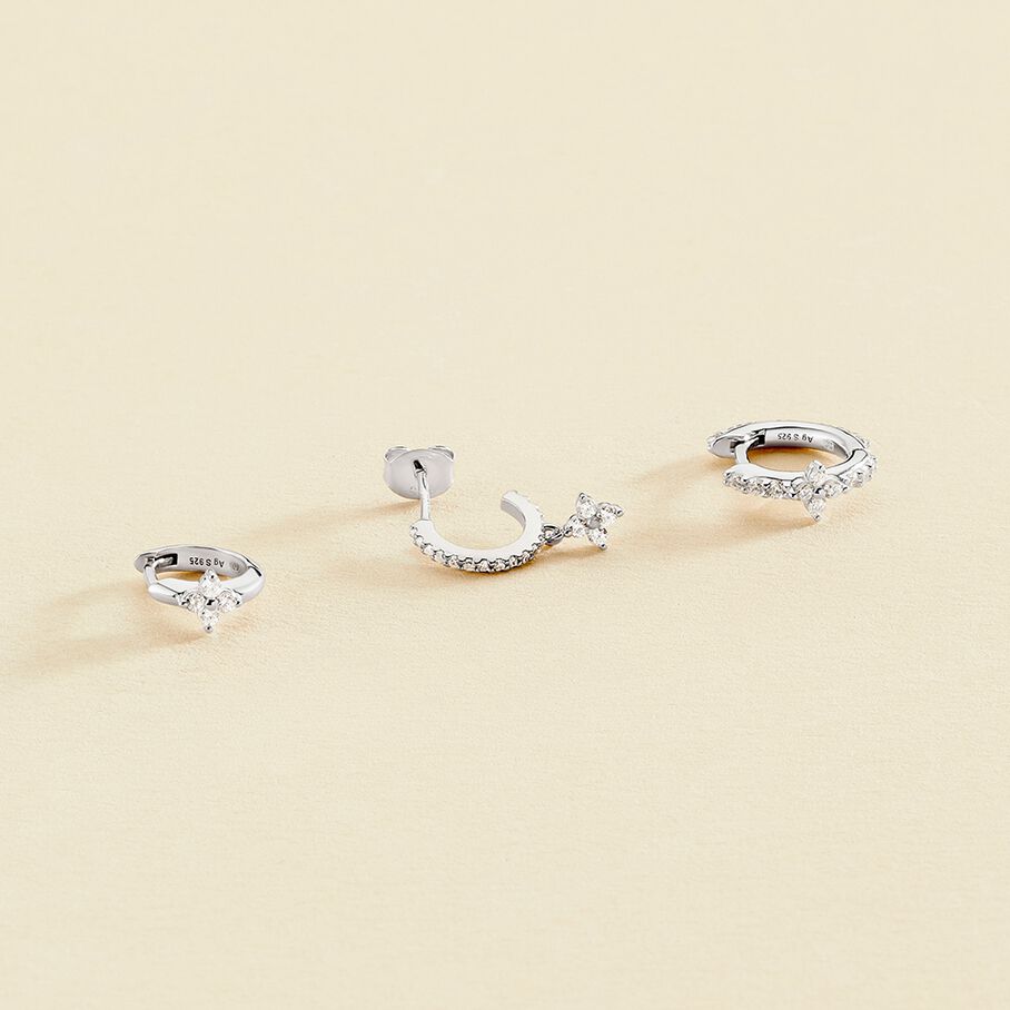 Piercing créole MIX& MATCH - Cristal / Argenté - Piercings  | Agatha