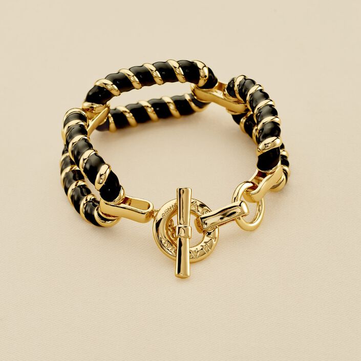 Bracelet souple SESHA - Noir / Doré - Bracelets  | Agatha