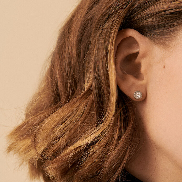 Boucles d'oreilles puces IMPERIAL - Cristal / Argenté - Boucles d'oreilles puces  | Agatha