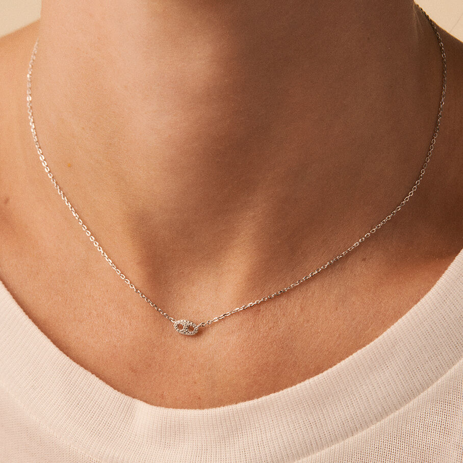 Collier ras du cou ETREINTE - Cristal / Argenté