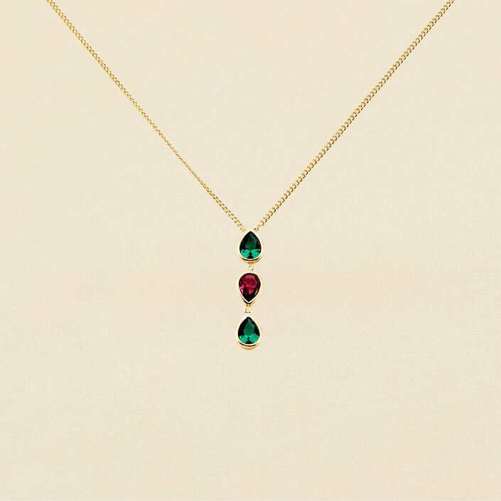 Collier ras du cou NEITH - Vert / Rose - Colliers  | Agatha