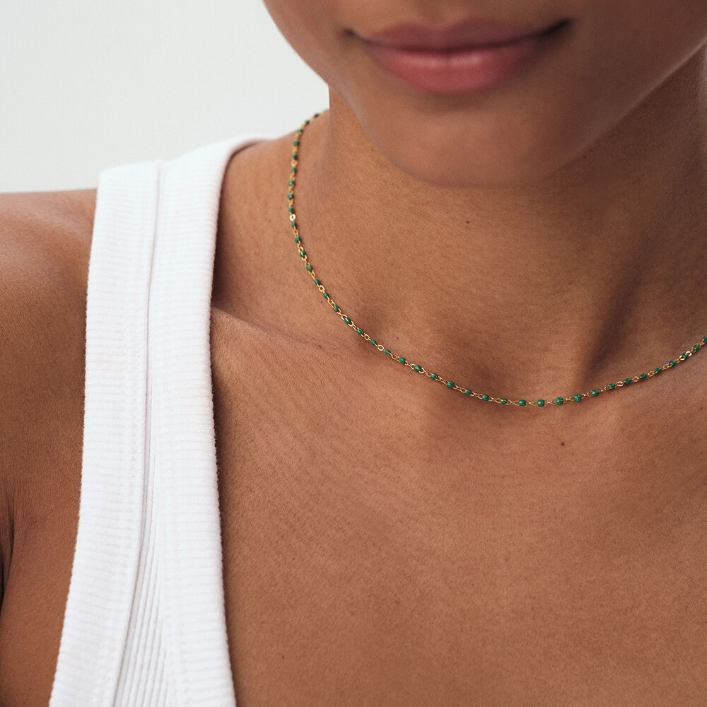 Collier ras du cou SMARTY - Vert / Doré - Colliers fantaisie  | Agatha