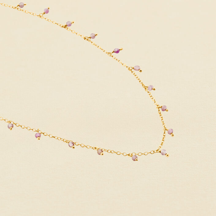 Collier ras du cou DANGLE - Améthyste - Colliers  | Agatha