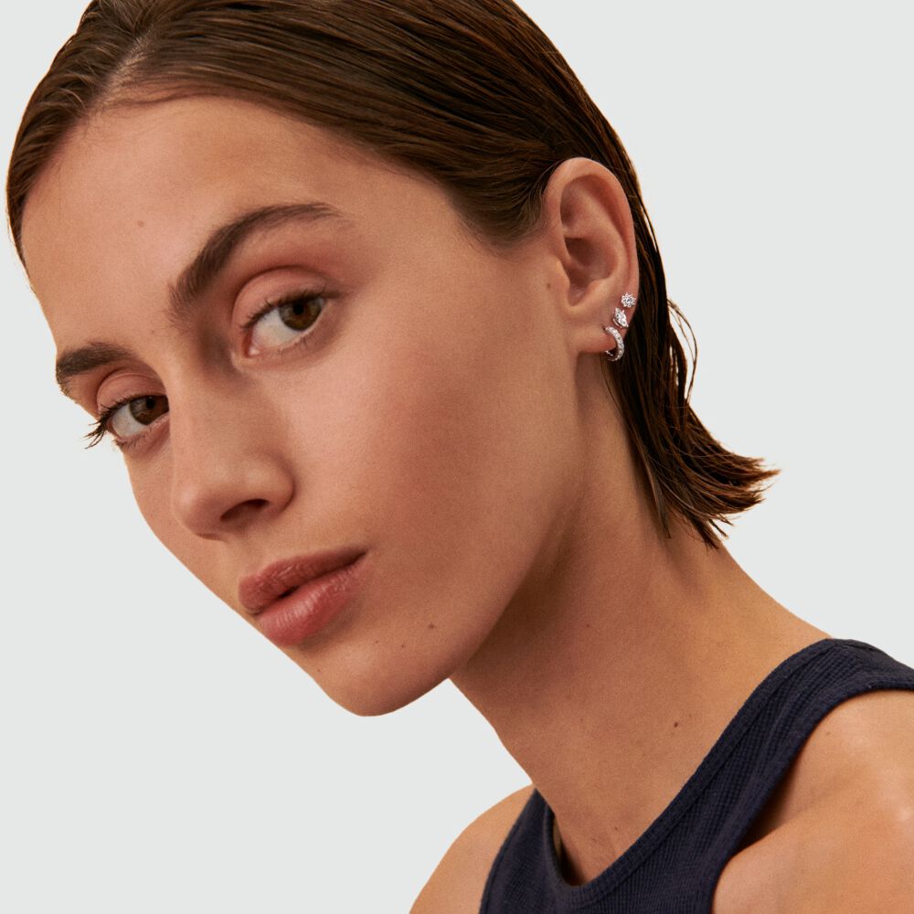 Piercing puce PARADIS - Cristal / Argent&eacute; - F&ecirc;te des m&egrave;res  | Agatha