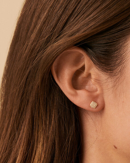 Boucles d'oreilles puces GLORIA - Cristal / Doré - Boucles d'oreilles puces  | Agatha