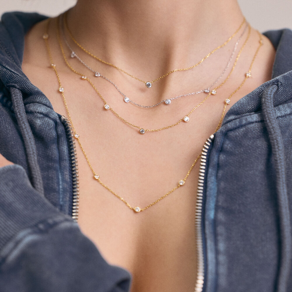 Collier ras du cou BRILLANT - Cristal / Doré