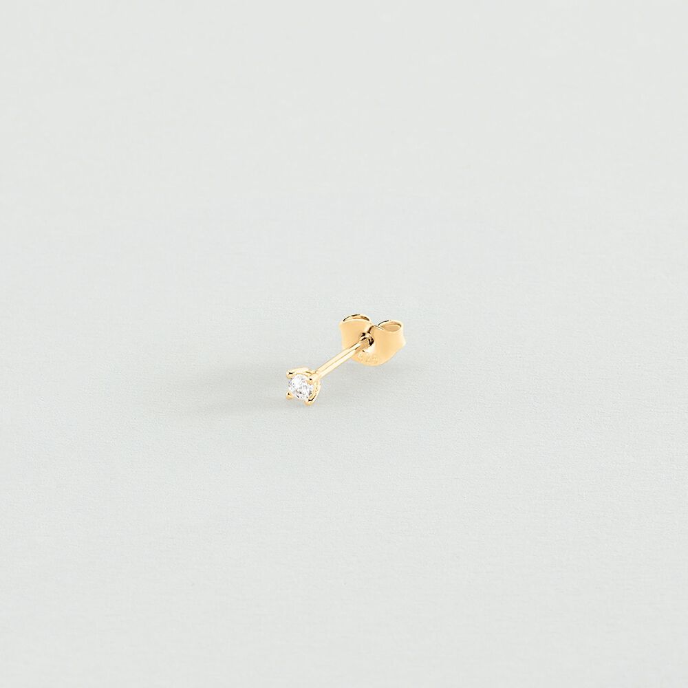 Piercing puce MINI - Cristal / Dor&eacute; - Argent v&eacute;ritable  | Agatha