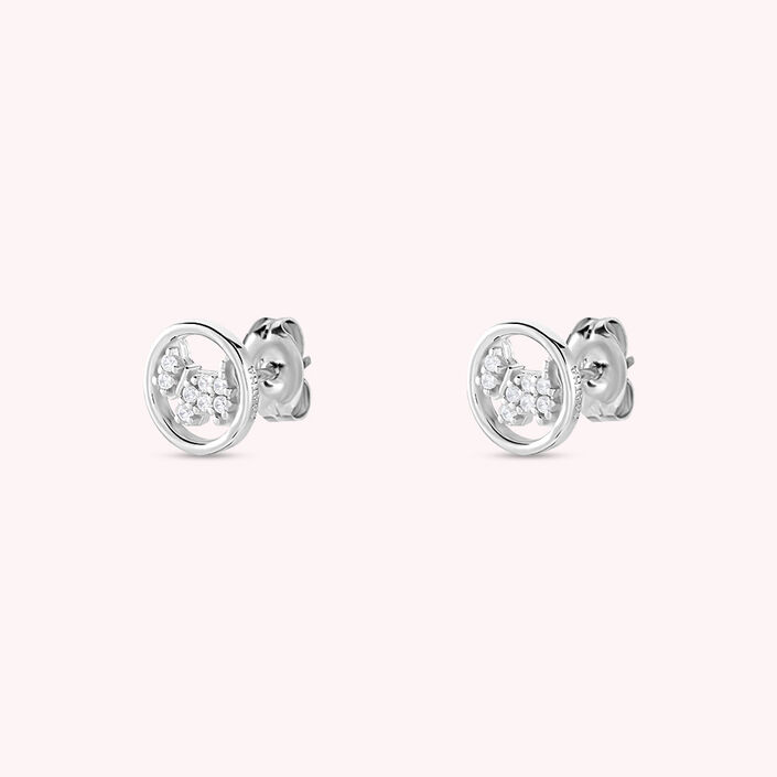 Boucles d'oreilles puces PIBLACK - Cristal / Argenté - Boucles d'oreilles puces  | Agatha