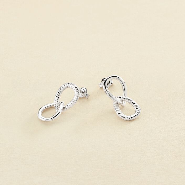 Boucles d'oreilles pendantes HARMONIE - Argenté - Boucles d'oreilles  | Agatha