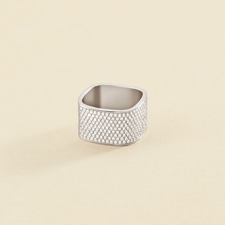 Bague large SISSI - Cristal / Argenté - Bagues  | Agatha